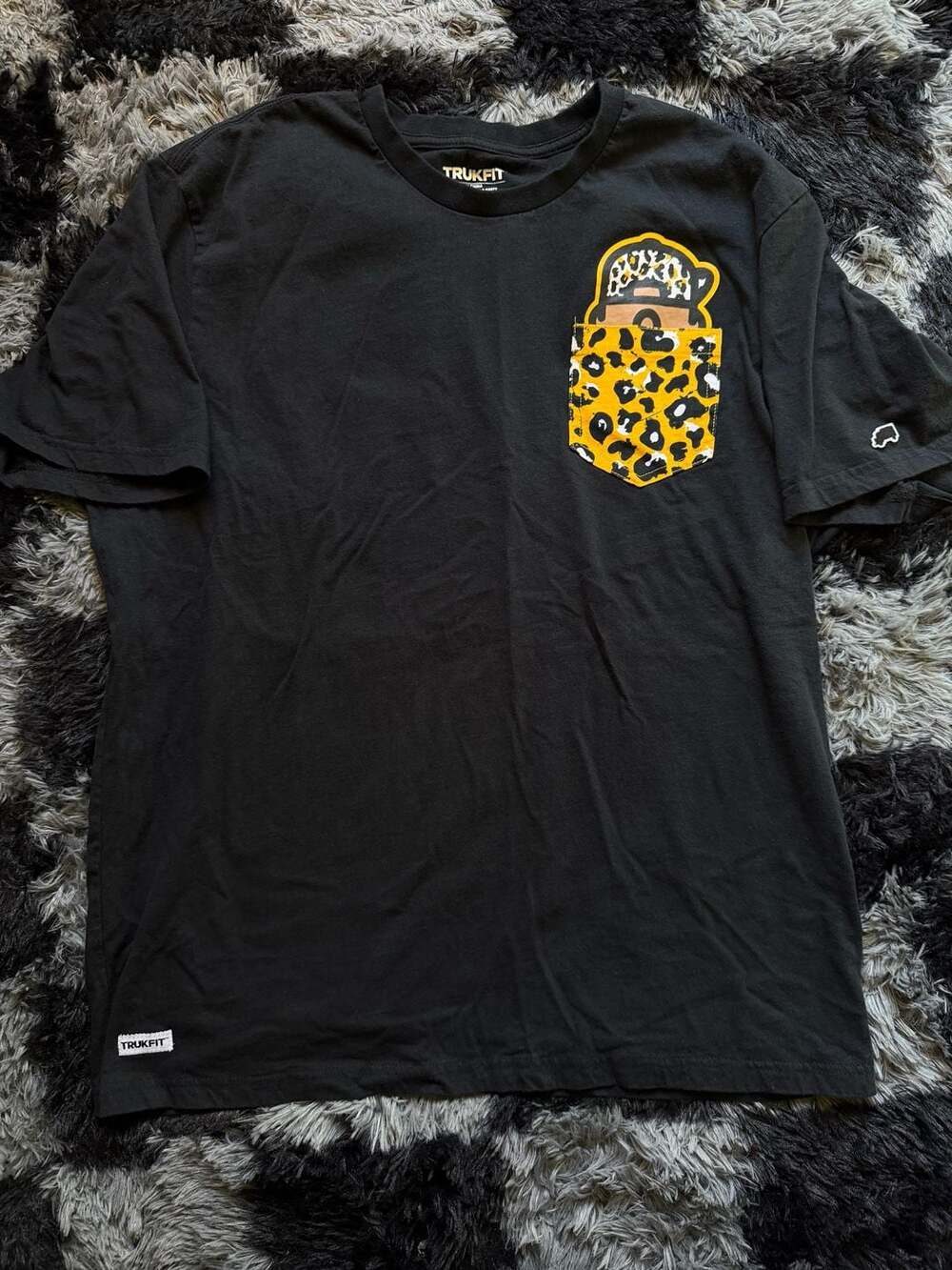 Trukfit x Lil Wayne Graphic Pocket T-Shirt with Leopard Print Details